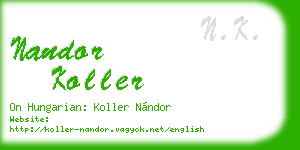 nandor koller business card