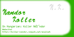 nandor koller business card